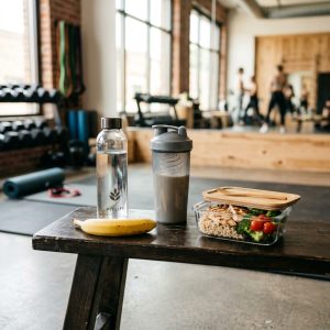 Antrenman öncesi beslenme için ideal öğün: muz, protein shake ve su - Mersin Spor Salonu